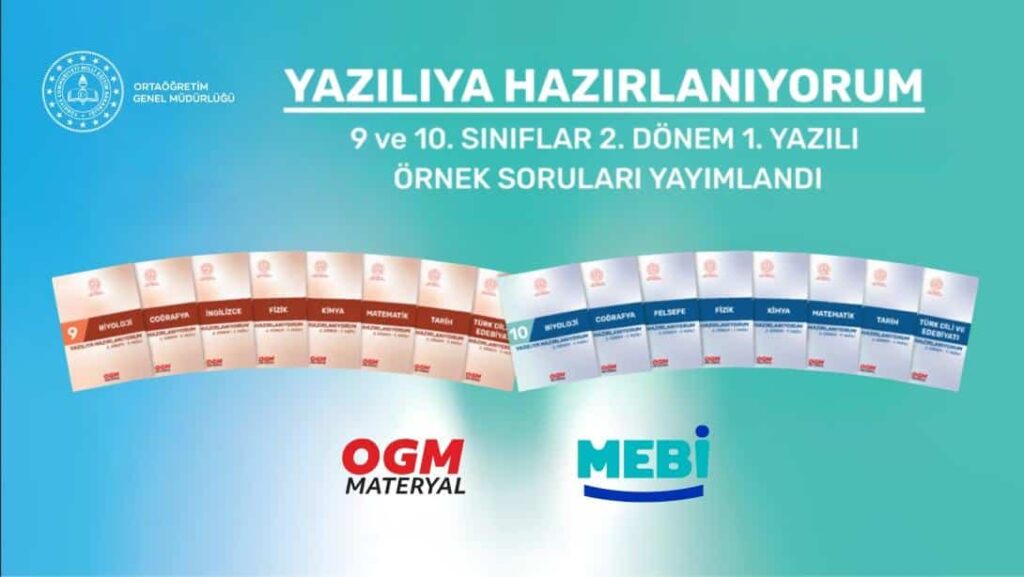 9 ve 10. Sınıflar İçin 2. Dönem 1. Yazılı Örnek Soruları Yayımlandı